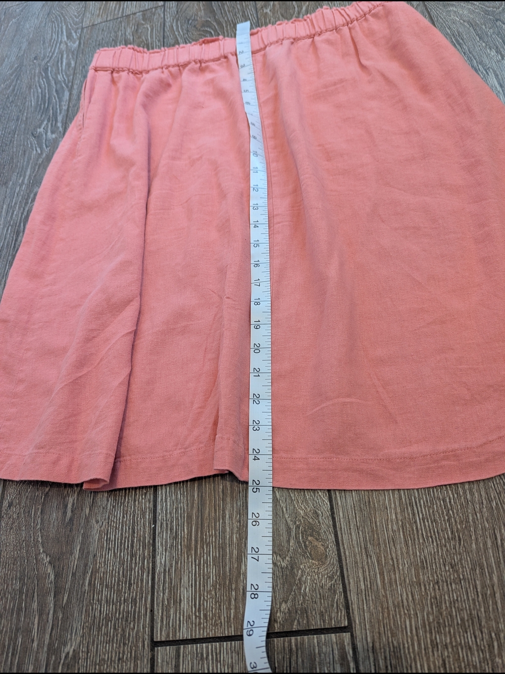 Liz Claiborne Linen Blend Coral Button-Front Midi Skirt Large Butter Mom - Picture 6 of 6